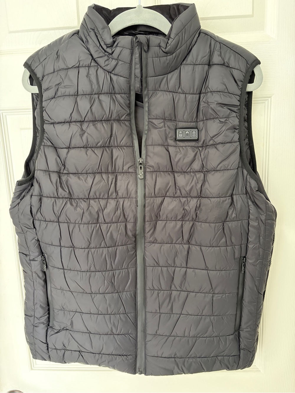 Men's Gray Quilted Vest with Zip Pockets
